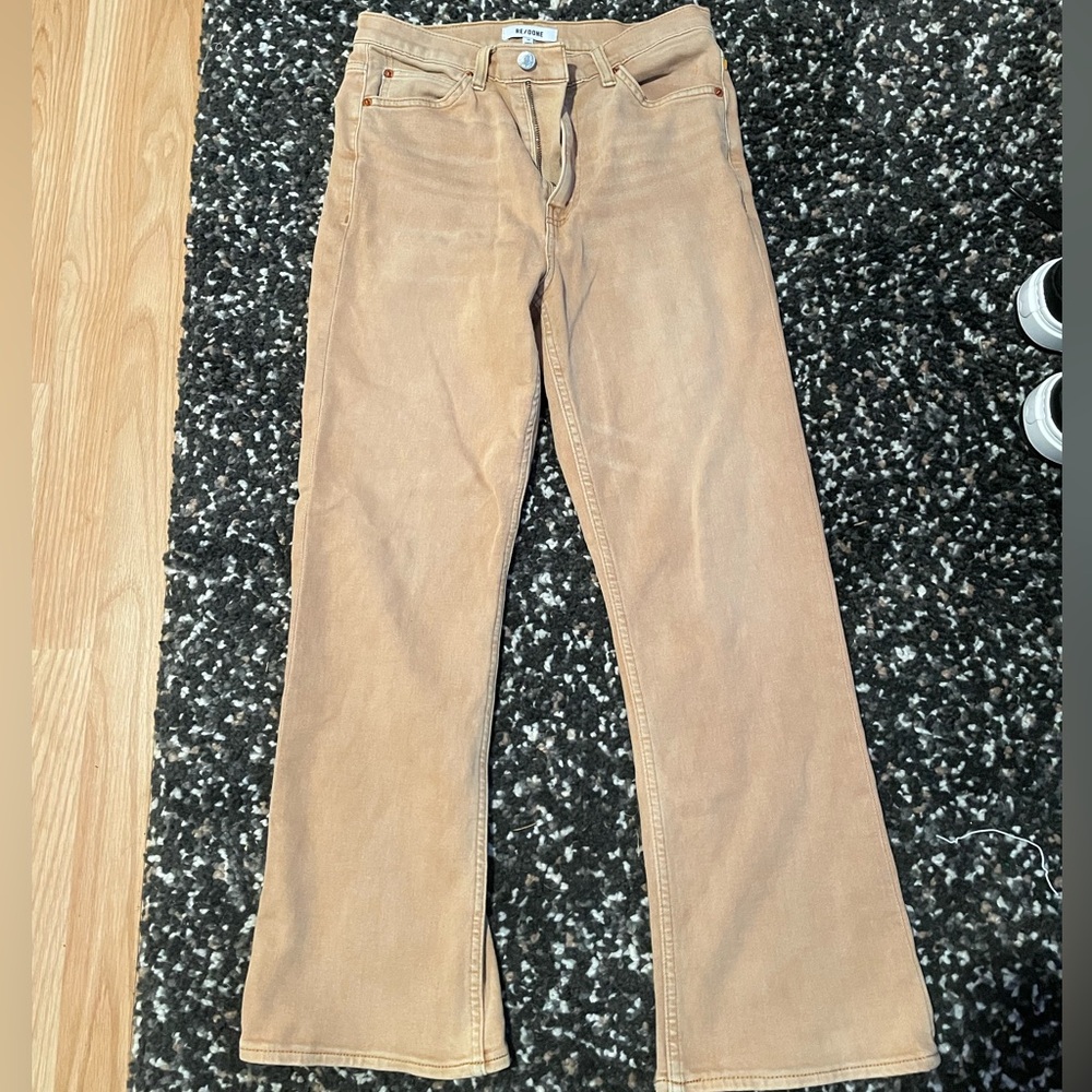 Re/Done Light Brown Denim Jeans Straight Leg